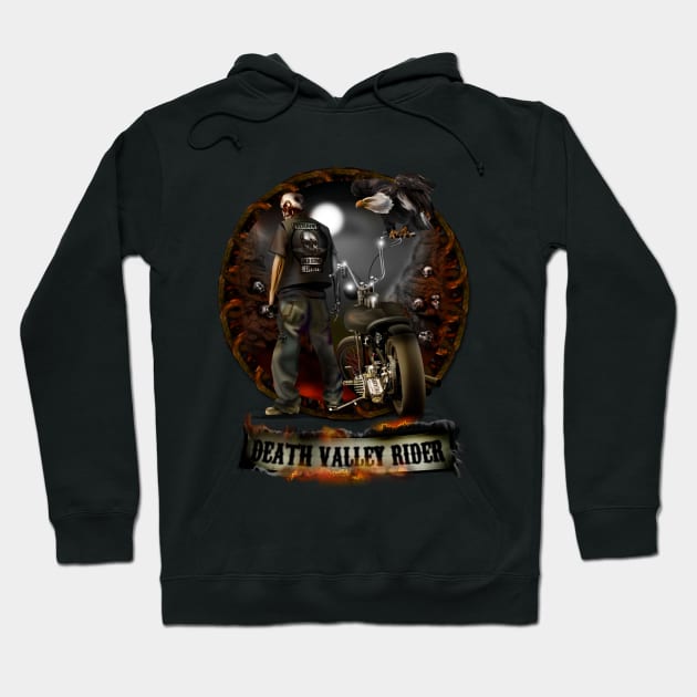 Death Valley  Motorcycle Rider Hoodie by hardtbonez